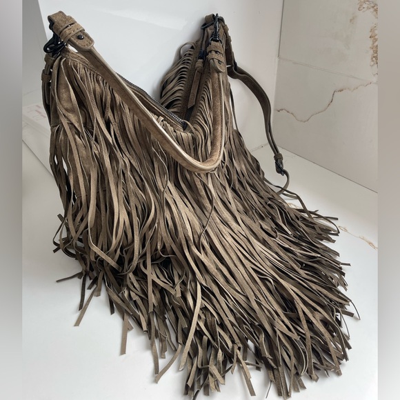 Danier Handbags - DANIER Leather suede fringe bag